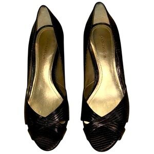 Ann Taylor Black Peep Toe Heels